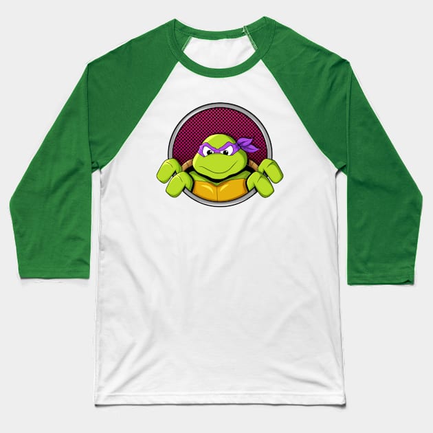 Turtle power Donnie Baseball T-Shirt by nicitadesigns